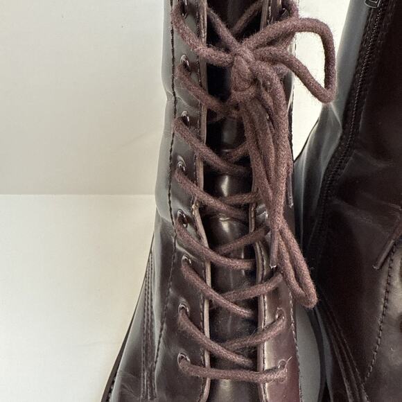 Coach Womens Edison Leather Boots Chestnut Brown sz 9.5 B Side Zipper VG Used - Picture 8 of 14